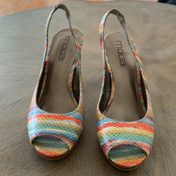 Moda Spana sling back heels size 9.5 - Picture 4 of 7